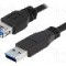 Cablu USB A mufa, USB A soclu, USB 3.0, lungime 3m, negru, LOGILINK - CU0043