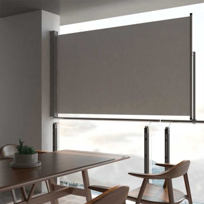 vidaXL Copertină laterală retractabilă de terasă, gri, 140 x 300 cm 45192 foto