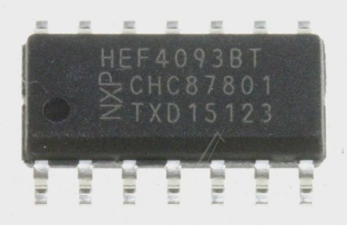 HEF4093BT 4000 LOCMOS, SMD, SOIC14 HEF4093BT,652 NXP