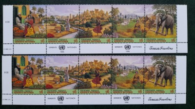 1996-U.N. Wienna c.set Mi=209-213 streif 2 buc-MNH-Perfect foto