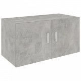 Dulap montat pe perete, gri beton, 80 x 39 x 40 cm, PAL, vidaXL