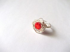 inel cu coral rosu 44600