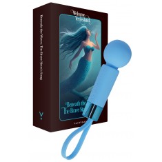 Mini Wand Pearlstasy FairyGasm, 8 Moduri Vibratii, Silicon, USB, IPX7, Albastru, 11 cm