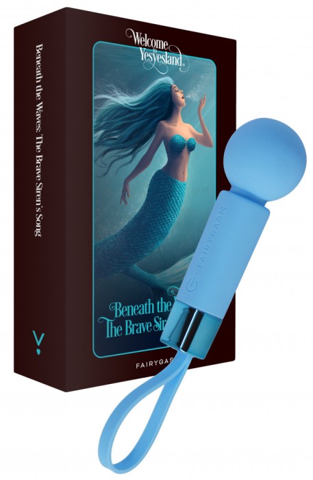 Mini Wand Pearlstasy FairyGasm, 8 Moduri Vibratii, Silicon, USB, IPX7, Albastru, 11 cm