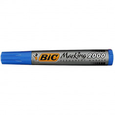 Marker Permanent BIC 2000, Varf Rotund de 1.7 mm, Cerneala Albastra pe Baza de Alcool, Markere Permanente cu Varf Rotund, Marker Permanent Albastru, M