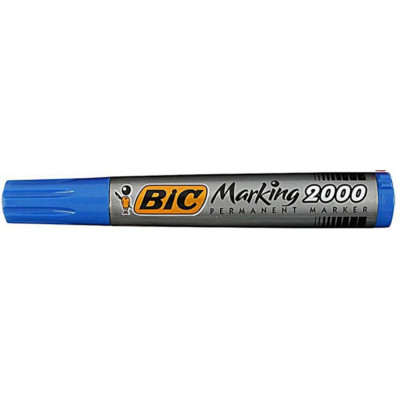 Marker Permanent BIC 2000, Varf Rotund de 1.7 mm, Cerneala Albastra pe Baza de Alcool, Markere Permanente cu Varf Rotund, Marker Permanent Albastru, M foto