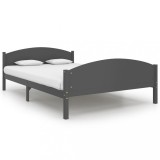 Cumpara ieftin Cadru de pat, gri inchis, 160x200 cm, lemn masiv de pin