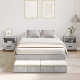 Cumpara ieftin cadru de pat cu depozitare gri ciment 120x190 cm