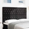 VidaXL Tăblie LED cu lumini cu bandă LED Argyle Negru 80 cm Catifea 3338368