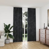 Draperii opace cu c&acirc;rlige, 2 buc., antracit, 140x245cm, catifea