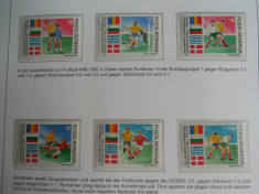 Serie timbre fotbal sport Campionatul Mondial de Foltbal din Italia 1990 foto