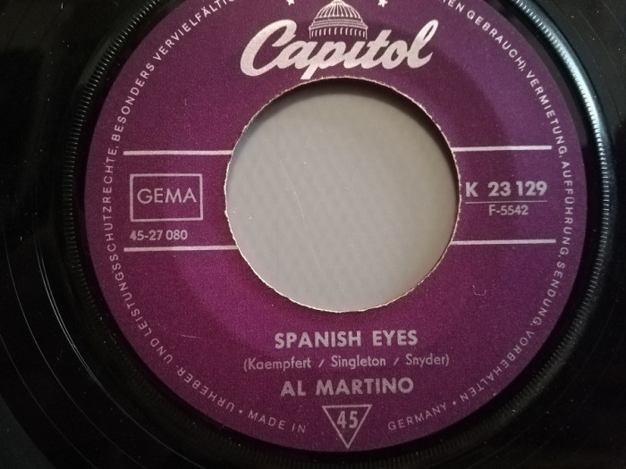 Al Martino &ndash; Spanish Eyes /Melody Of Love (1967/Capitol/RFG) -VINIL/&quot;7 Single/NM