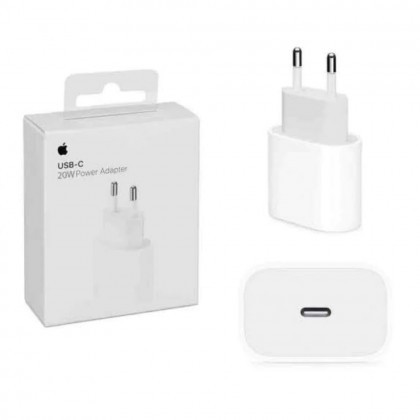 Incarcator Retea USB Apple MU7V2ZM , Fast Charge, 20W, 1 x USB Type-C, Alb, Original, Blister