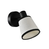 Aplică Modernă Klausen Blade AP1 16x10x19 cm, Design Elegant Alb Negru, Metal și Textil, Soclu E14, Ideală pentru Iluminat Ambiental &icirc;n Interior