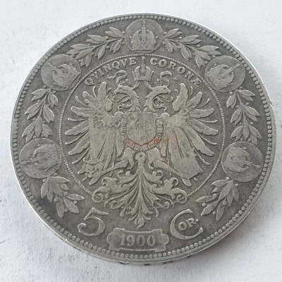 Austria 5 coroane / korona 1900 argint Franz Iosif l foto