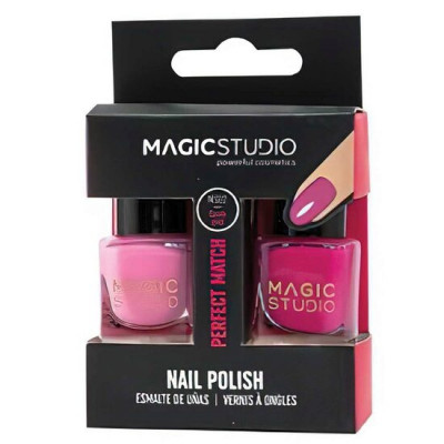 Set lac de unghii Duo Perfect Match Candy Pink Magic Studio, 10 ml, 2 bucati foto
