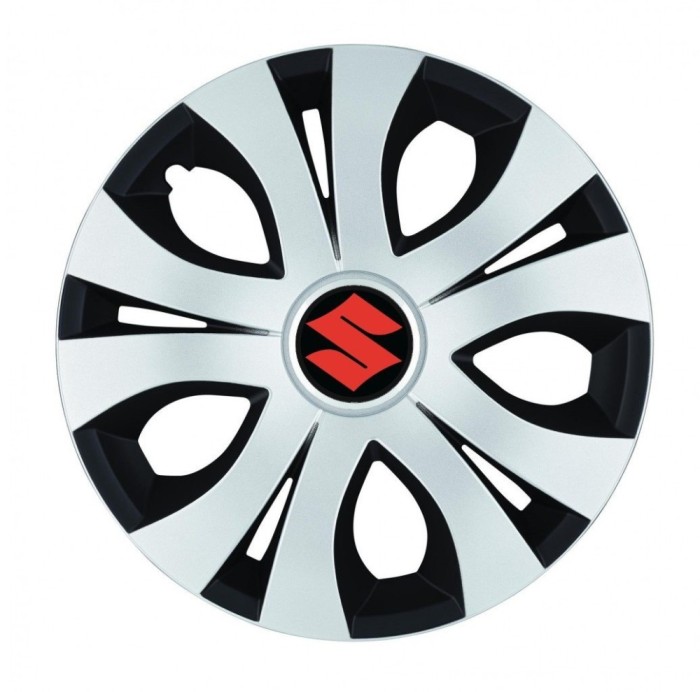 Set 4 Capace Roti Top Gri-Negru R16, Compatibil Cu Suzuki