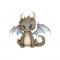 Sticker decorativ Dragon, Gri, 48 cm, 3460ST