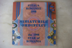 Miniatura Ordinului Steaua Romaniei 1998 Monetaria Statului foto