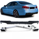 Difuzor spate mat + conversie teava de esapament duplex V8 potrivit pentru BMW F10 F11 520 525 528 530 Performance AutoTuning