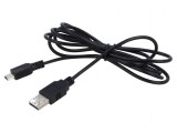 Cablu USB 2.0 A la B 1,4m negru PVC 60W 2A