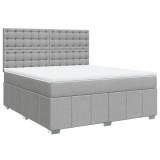 Cumpara ieftin Pat continental, gri deschis, 180x200 cm, material textil