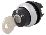 Comutator Rotativ cu Cheie 22mm Negru