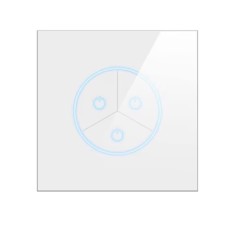 Intrerupator smart, UE standard, Tuya Smart life, Wifi 2, 4GHz+bluetooth, 3 butoane, panou de sticla, compatibil cu Alexa si Google Assistant, N+L, st