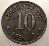 1.112 GERMANIA WWI STADT SIEGEN KRIEGSGELD 10 PFENNIG 1918 21,7mm, Europa, Fier