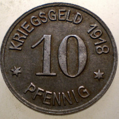 1.112 GERMANIA WWI STADT SIEGEN KRIEGSGELD 10 PFENNIG 1918 21,7mm