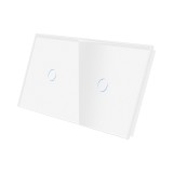 Cumpara ieftin Panou Intrerupator Simplu + Simplu cu Touch Din Sticla LUXION SmartElectro IntelligentHouse