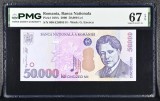 50000 lei 2000 PMG67 unc bancnota gradata