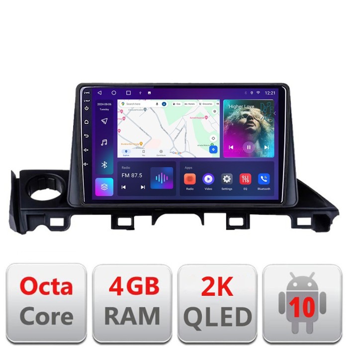 Navigatie Mazda 6 2018- Android Octa Core Ecran 2K QLED GPS 4G 4+32GB 360 KIT-mazda6-18+EDT-E409-2K CarStore Technology