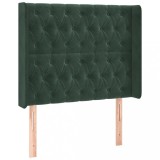 Cumpara ieftin Tablie pat cu aripioare verde inchis 103x16x118/128 cm catifea