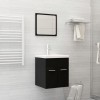 VidaXL Set mobilier de baie, 2 piese, negru, PAL