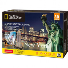 Puzzle 3D CubicFun cu Brosura Empire State Building 66 Piese foto