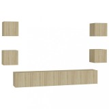 Cumpara ieftin Set de dulapuri TV, 7 piese, stejar sonoma, lemn prelucrat