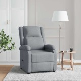 vidaXL Fotoliu rabatabil, gri deschis, material textil