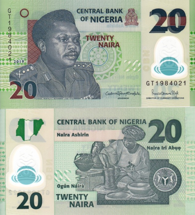 NIGERIA 20 naira 2019 polymer UNC!!!