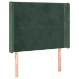 Cumpara ieftin Tablie pat cu aripioare verde inchis 83x16x118/128 cm catifea