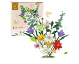 Set de constructii buchet decorativ de flori, multicolor, 28,5x26,5x6cm, 836 piese, Lean 23712