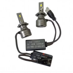 Set 2 becuri auto LED H7, 12V, 180W, 6000K, Canbus, 16000Lm, BZRSH