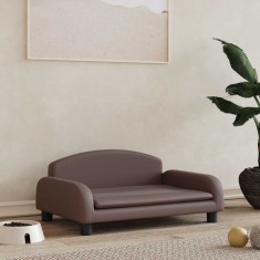 vidaXL Pat de c&acirc;ini, maro, 70x45x30 cm, piele ecologică