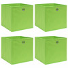 Cutii de depozitare, 4 buc., verde, 32x32x32 cm, textil GartenMobel Dekor, vidaXL