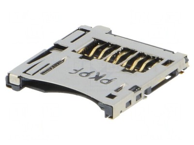 Conector pentru Carduri microSD Inverse Push-Push SMT Aurit foto
