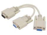 Splitter D-Sub 9pin soclu x2 cu mufă - 0,17m, 28AWG, gri