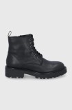 Vagabond Shoemakers Bocanci de piele femei, culoarea negru, cu platformă