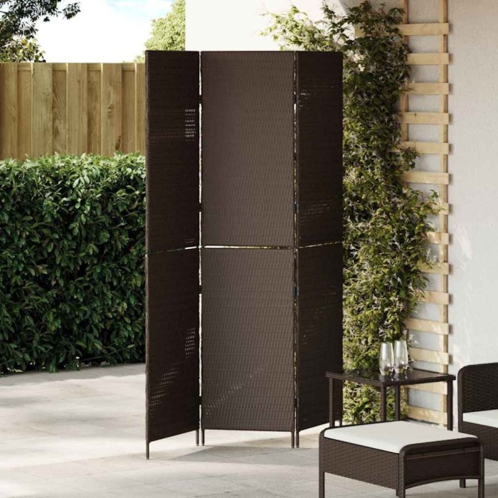vidaXL Separator de cameră Pliere Manual Maro 146 x 180 cm poliratan