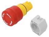 Comutator de siguranță EAO 22mm, 2 poziții, roșu, fără IP65