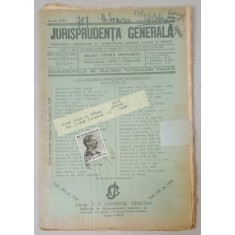 JURISPRUDENTA GENERALA , PUBLICATIUNE SAPTAMANALA DE JURISPRUDENTA REZUMATA ROMANA SI STREINA , NR.25 , 1938
